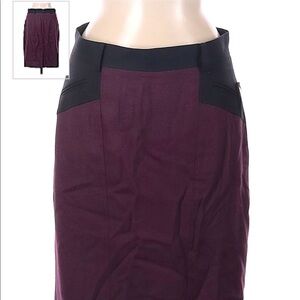 Etcetera maroon and navy skirt.